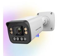 VIKYLILN Caméra IP varifocale 5 MP Full Color PoE, caméra IP à zoom optique 5x, objectif motorisé 2,7 ~ 13,5 mm, double lumière intelligente, audio bidirectionnel, SD256 Go, détection de véhicule