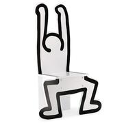 VILAC - Jeux et Jouets - Poufs - Chaise en bois - Graphique - Dessin iconique - Blanc - Keith Harding - Chaise pour Enfants dès 3 ans - Fabriqué en France