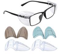 Vilbocr Lot de 4 paires de protections latérales pour lunettes, protection des yeux Lunette (jusqu'à 12 mm de largeur), convient pour les lunettes de petite à moyenne taille, à clipser