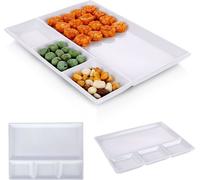 Vilde Assiette en porcelaine Assiette de service à compartiments avec 4 compartiments