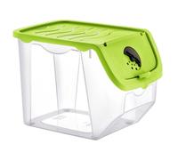VILDE Bac à légumes 12L - Plastique transparent - couvercle à clip - ventilation réglable - empilable - lave-vaisselle