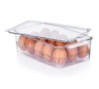 VILDE Boîte à œufs - récipient pour 15 œufs - Plastique transparent couvercle pratique réutilisable