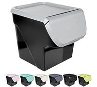 Conteneur de stockage alimentaire - VILDE - 13L - Gris - Couvercle amovible - Plastique alimentaire