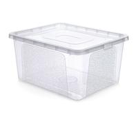 VILDE Boîtes de conservation 20L - Plastique Transparent avec Couvercle - Empilable et Sécurisé