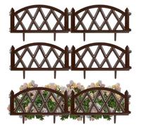 VILDE Bordure de jardin Lot de 6 pièces - Plastique marron résistant aux intempéries - Longueur totale 300 cm