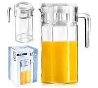 Carafe - VILDE - 1,5L - Verre Transparent - Couvercle - Poignée Confortable