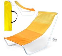 Vilde - Chaise longue de jardin pliable - Chaise longue de jardin pliable légère - Chaise longue de plage - Chaise longue de balcon - Chaise de plage portable - Jaune orange