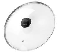 Vilde Couvercle en verre avec anneau en acier inoxydable pour casserole et poêle, diamètre : 12, 14, 16, 18, 20, 22, 24, 26, 28, 30, 32 cm, résistant à la chaleur à 200 °C, couvercle universel