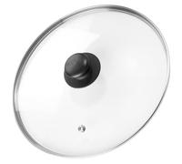Vilde Couvercle en verre avec anneau en acier inoxydable pour casserole et poêle, diamètre : 12, 14, 16, 18, 20, 22, 24, 26, 28, 30, 32 cm, résistant à la chaleur à 200 °C, couvercle universel