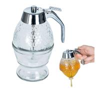 VILDE Distributeur de miel et sirop 250 ml - Verre épais design élégant facile à utiliser et à nettoyer.