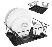 Vilde Egouttoir à vaisselle | Egouttoir | Egouttoir à vaisselle pour tasses Assiette noir en métal 35x29x13,5 cm