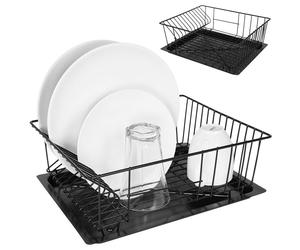 Vilde Egouttoir à vaisselle | Egouttoir | Egouttoir à vaisselle pour tasses Assiette noir en métal 35x29x13,5 cm