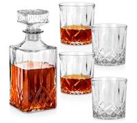 VILDE Ensemble Carafe et Verres 5 pièces - Verre épais, bouchon en liège - passe au lave-vaisselle
