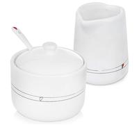 VILDE Ensemble Crémier et Sucrier 2 pièces - Céramique blanche, design moderne, lavable au lave-vaisselle