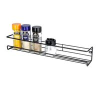 VILDE Étagère À Épices en métal noir - 40x6,5x6,5 cm - Style industriel - kit de montage inclus