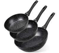 Vilde Granitica Lot de 3 poêles en granit 20/24/28 cm
