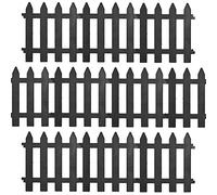 Vilde Lot de 10 palissades de Jardin décoratives Grises 3 m 30 x 30 cm