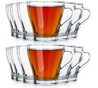 VILDE Lot de 12 verres avec poignée 280 ml - Verre épais - passe au lave-vaisselle et micro-ondes - idéal pour toutes boissons