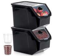 Vilde Lot de 2 boîtes de conservation 12L empilables