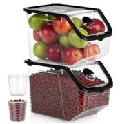Vilde Lot de 2 boîtes de conservation 12L empilables
