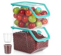 Vilde Lot de 2 boîtes de conservation empilables de 12 l