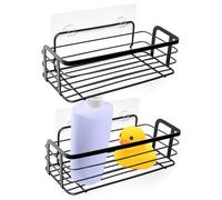 VILDE Lot de 2 Étagère de douche - Acier inoxydable installation sans perçage 31x12x9 5 cm