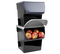 Vilde Lot de 2 récipients de Conservation pour Pommes de Terre | oignons, légumes, rangement 13 l, gris, anthracite