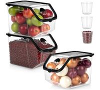 Vilde Lot de 3 boîtes de conservation 12L empilables