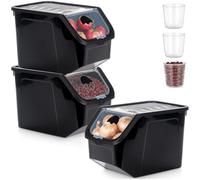 Vilde Lot de 3 boîtes de conservation empilables de 12 l
