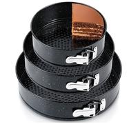 VILDE Lot de 3 moules à gâteaux - ronds 20/24/28 cm - Acier au carbone avec revêtement granit - Démoulage facile