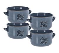 Vilde Lot de 4 bols à soupe à bouillon | en céramique, pour flocons d'avoine, céréales, bleu, 4 x 650 ml