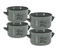 Vilde Lot de 4 bols à soupe en céramique Vert 650 ml