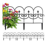 Vilde Lot de 4 clôtures de Jardin | 59,5 x 24 cm, Noir, En plastique, Bordure de pelouse décorative, Pour parterre de fleurs, pelouse, chemin