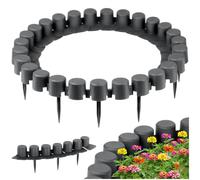 Vilde Lot de 4 palissades de Jardin Grises