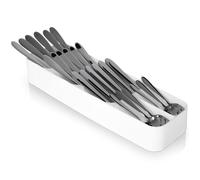 VILDE Organisateur de Couverts 5 Compartiments - Plastique Durable Blanc - S'adapte à Tous Tiroirs