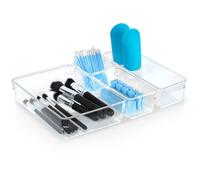 VILDE Organisateur de Tiroir Maquillage - Lot de 4 Bacs - Acrylique Transparent - Design Modulaire et Polyvalent