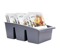 Vilde Organiseur de cuisine Boîte de rangement pour épices, soupes | Trieur à épices avec 3 compartiments, Gris 25 x 15 x 9 cm, Fabriqué en UE