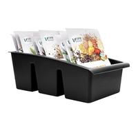 Vilde Organiseur de cuisine Boîte de rangement pour épices, soupes | Trieur à épices avec 3 compartiments, Noir 25 x 15 x 9 cm, Fabriqué en UE