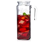 VILDE Pichet en Verre - Capacité 1,1 L - Couvercle - Design Élégant - Idéal pour Toutes Boissons