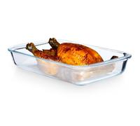 VILDE Plat à four en Verre Borosilicaté 1,6 L - Résistant de -30°C à +400°C - Poignées pratiques, lave-vaisselle