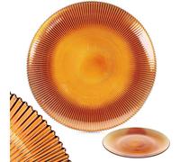 Vilde Plateau en verre Plat de service en verre Plat de service déco Ambre 28 cm