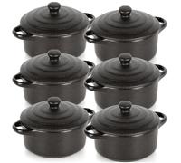 Vilde | Ramequins en porcelaine avec couvercle lot de 6 - Mini récipients à soufflé de cuisine