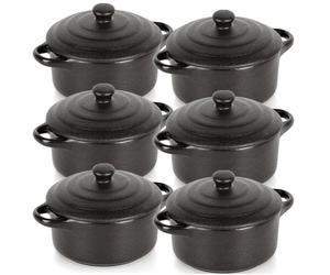 Vilde | Ramequins en porcelaine avec couvercle lot de 6 - Mini récipients à soufflé de cuisine