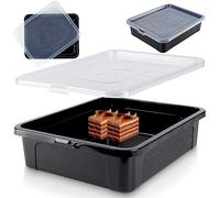 Vilde Boîte de transport pour gâteau avec couvercle en tôle 40 x 33 x 10 cm Noir 10 L