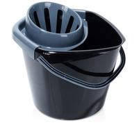 Seau de nettoyage en plastique avec essoreur - Noir - 10 l