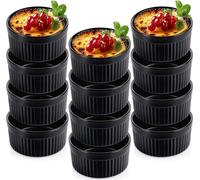 Vilde | Set de plats à four - 12 pièces - Noir - Céramique - Résistant à la chaleur - Idéal pour les desserts et les snacks