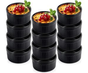 Vilde | Set de plats à four - 12 pièces - Noir - Céramique - Résistant à la chaleur - Idéal pour les desserts et les snacks
