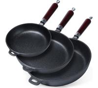 Vilde | Set de poêles - 20 cm / 24 cm / 28 cm - Poêle en fonte - Adapté à l'induction - Pour rôtir, braiser, cuire au four