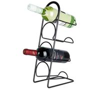 VILDE Support à Bouteilles - Métal noir - pour 4 bouteilles - décoratif et stable - idéal pour cuisine ou salon