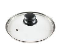 VILDE Universel Couvercle en Verre 20 cm - Bord en Acier Inoxydable - Poignée Pratique - Résistant à 200°C